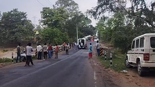CG Accident: Speeding truck hits moped on the way to exam center; female student dies, father injured.