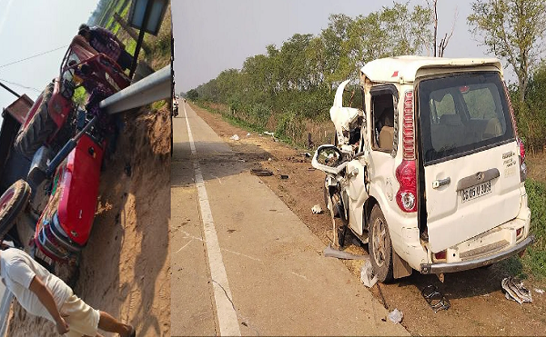CG Accident: Tractor overturns after collision with Scorpio; driver loses his life.