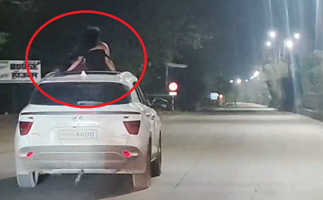 CG News: Young women seen performing stunts from the sunroof of a moving car; video goes viral.