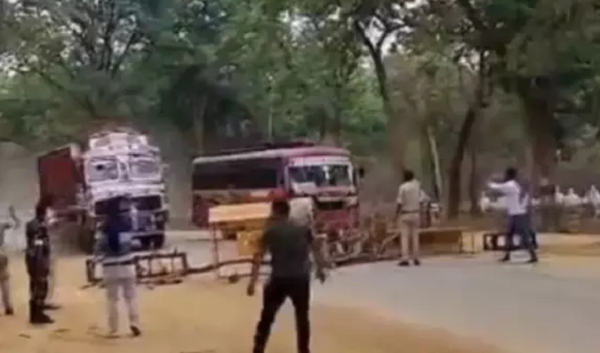 CG Accident: Truck runs over child, crashes through two barricades while fleeing; driver nabbed before reaching the border.