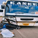 CG Accident: Motorcyclist killed after being hit by luxury bus; driver absconding.