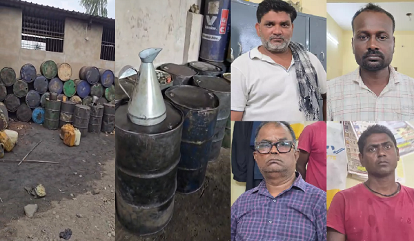 Raipur City News: Major action against oil mafia, petrol-diesel and tanker worth more than Rs 35 lakh seized, four arrested