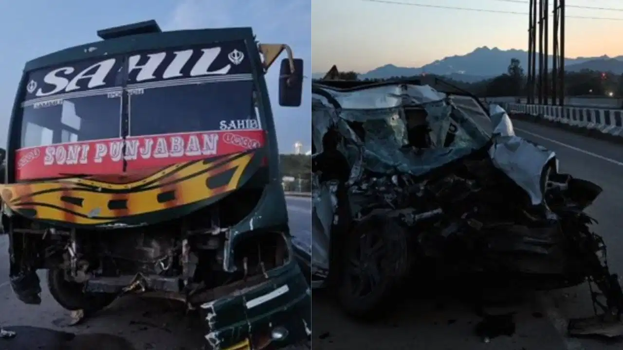 Accident : नगरोटा सड़क हादसा : बस और कार की जोरदार टक्कर में 3 की मौत, 2 गंभीर