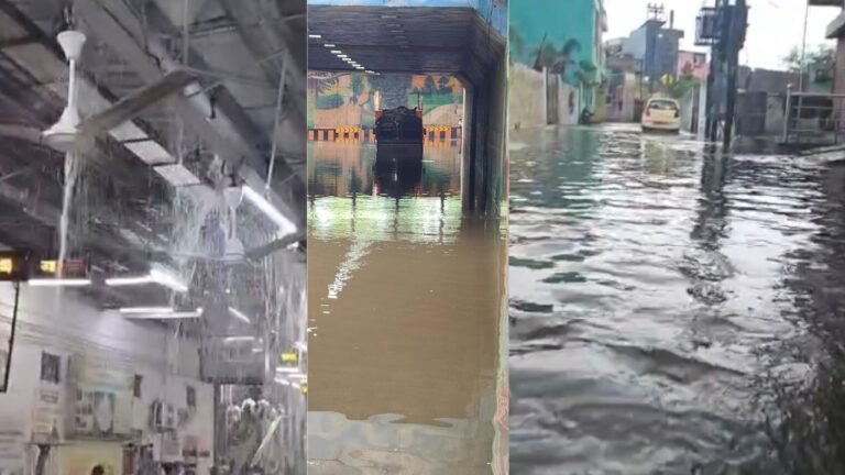 Raipur City News: Raipur submerged in the very first rain; water everywhere from the roads to the railway station—exposing the reality of the Municipal Corporation and development works.
