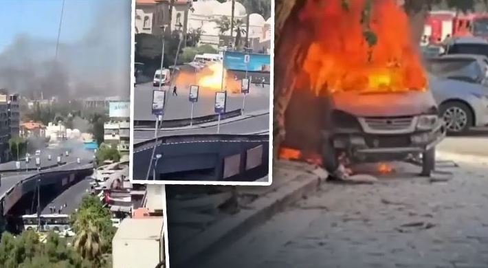 Car blast outside Macron hotel in Damascus