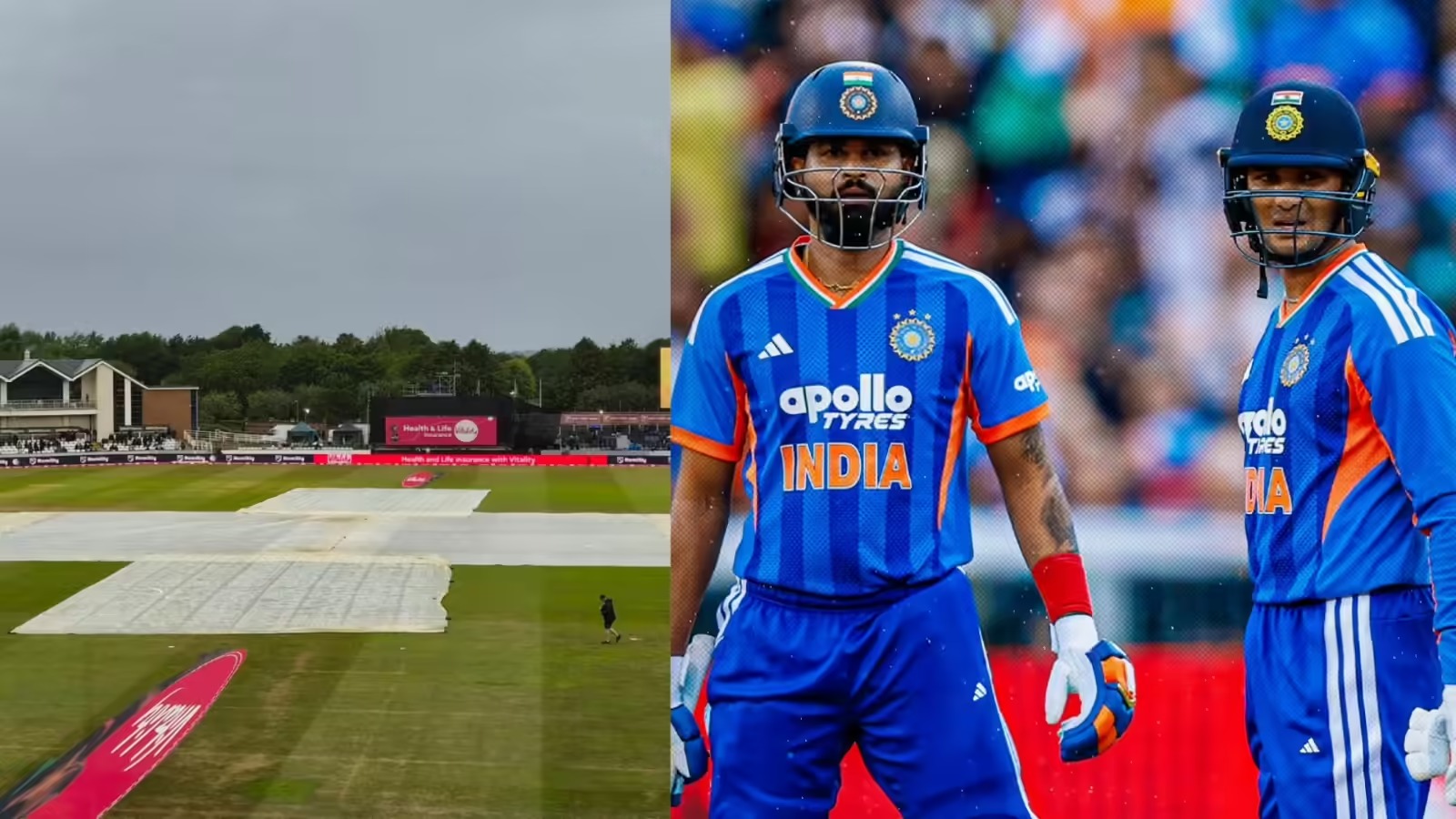 IND vs ENG 1st T20 : बारिश के चलते भारत-इंग्लैंड का पहला T20 हुआ रद्द, अभिषेक-अय्यर की मेहनत पर फिरा पानी IND vs ENG 1st T20 : बारिश के चलते भारत-इंग्लैंड का पहला T20 हुआ रद्द, अभिषेक-अय्यर की मेहनत पर फिरा पानी