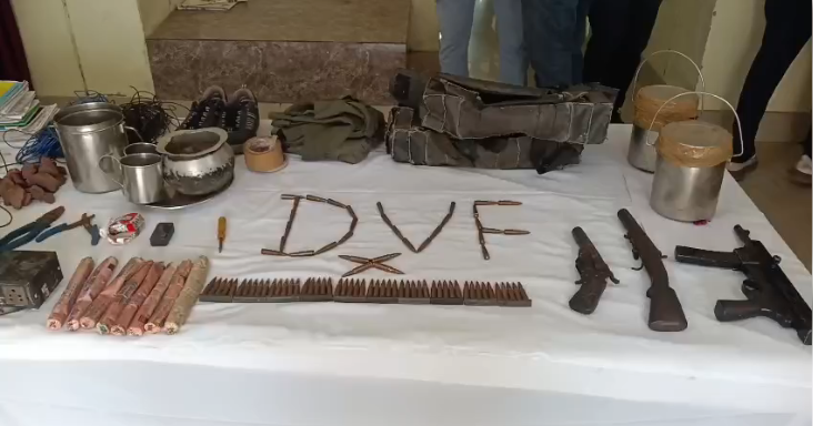 CG News: Major success for security forces; a huge cache of weapons, IEDs, and explosives recovered from the forest.