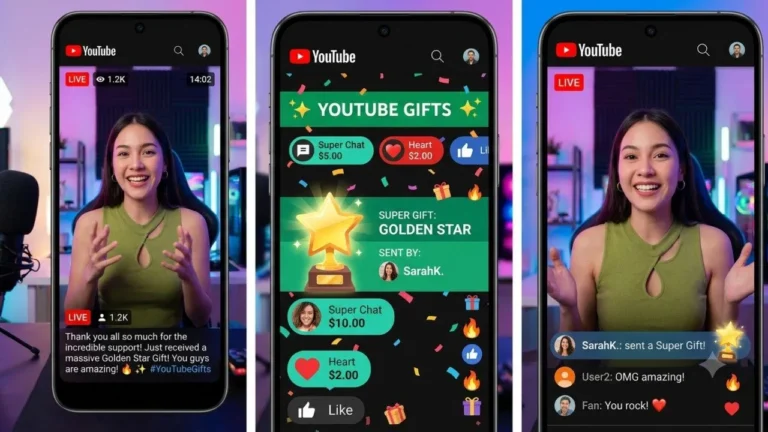 YouTube का नया Gifts फीचर लॉन्च : अब Vertical Live Stream से होगी ज्यादा कमाई, जानिए कैसे करेगा काम